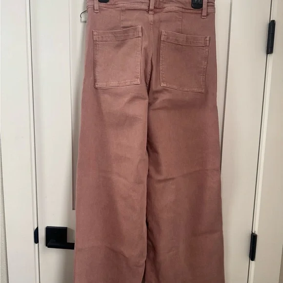 Zara Marine Straight Stylish Pink/Rose Wide-Leg Pants - Picture 4 of 5